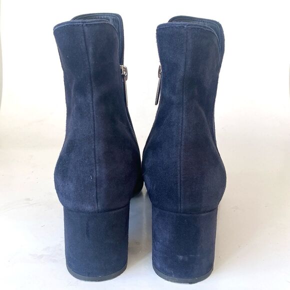 Aquatalia Navy Suede Ankle Boots 2.5” Heel sz 9.5 Castlecore, Preppy Academia - Picture 4 of 12